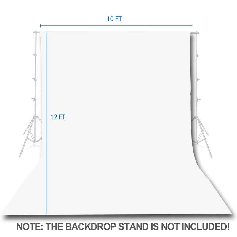 EMART 10x12 ft White Backdrop for Photography, Large Party Photo Background Curtain Drapes, Washable Polyester Fabric Back Drop Screen Sheet for Birthday Video Studio Portrait Photoshoot - Image 2